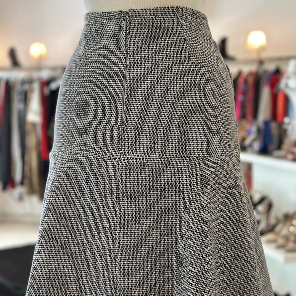 CHANEL Gray Midi A-Line Skirt for Work